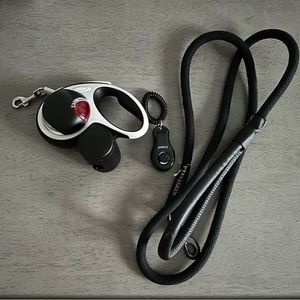 Flexi Comfort Retractable Dog Leash LED Light And Multibox Treat Poop Bag Holder